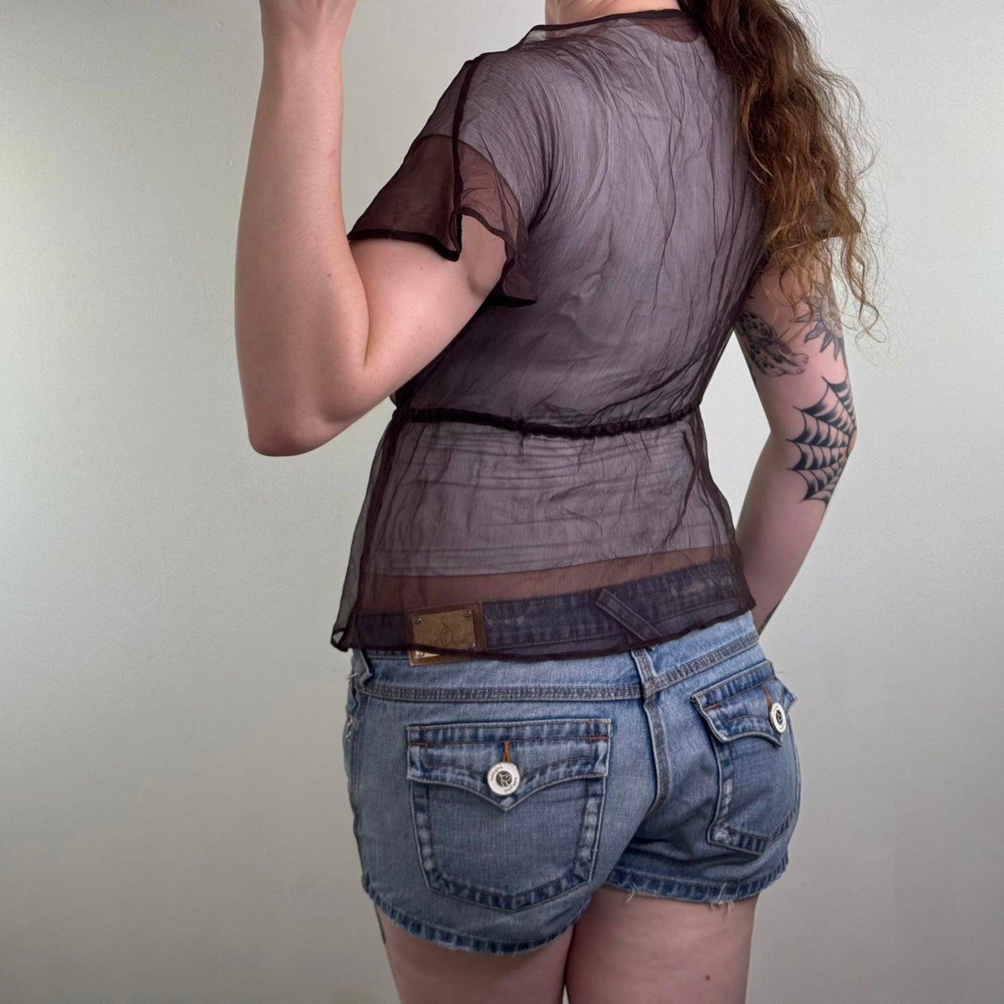 Y2K vintage 100% pure silk sheer blouse short sleeve cardigan shrug floral