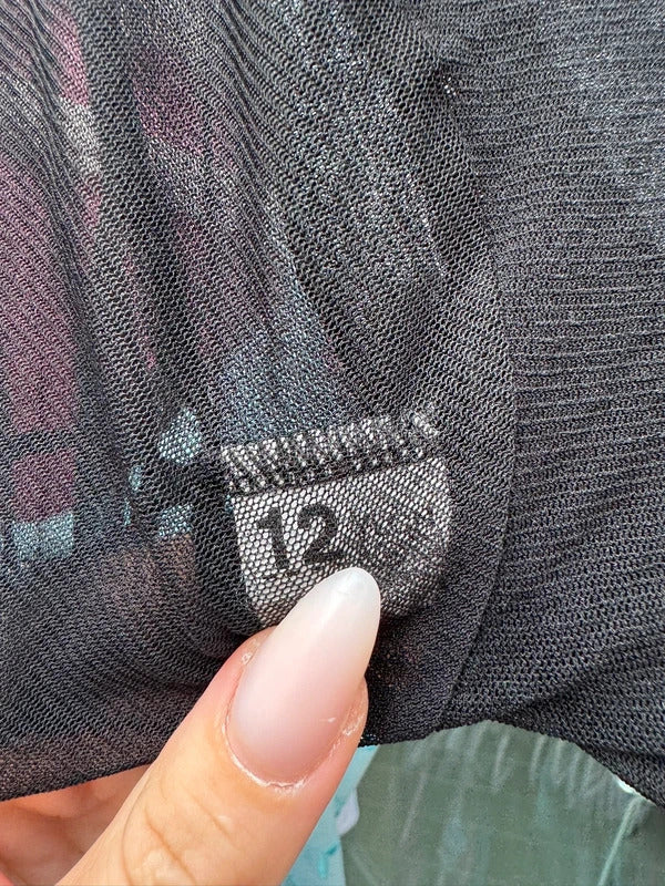 Y2K vintage mesh sheer bolero long sleeve crop cardigan stretchy