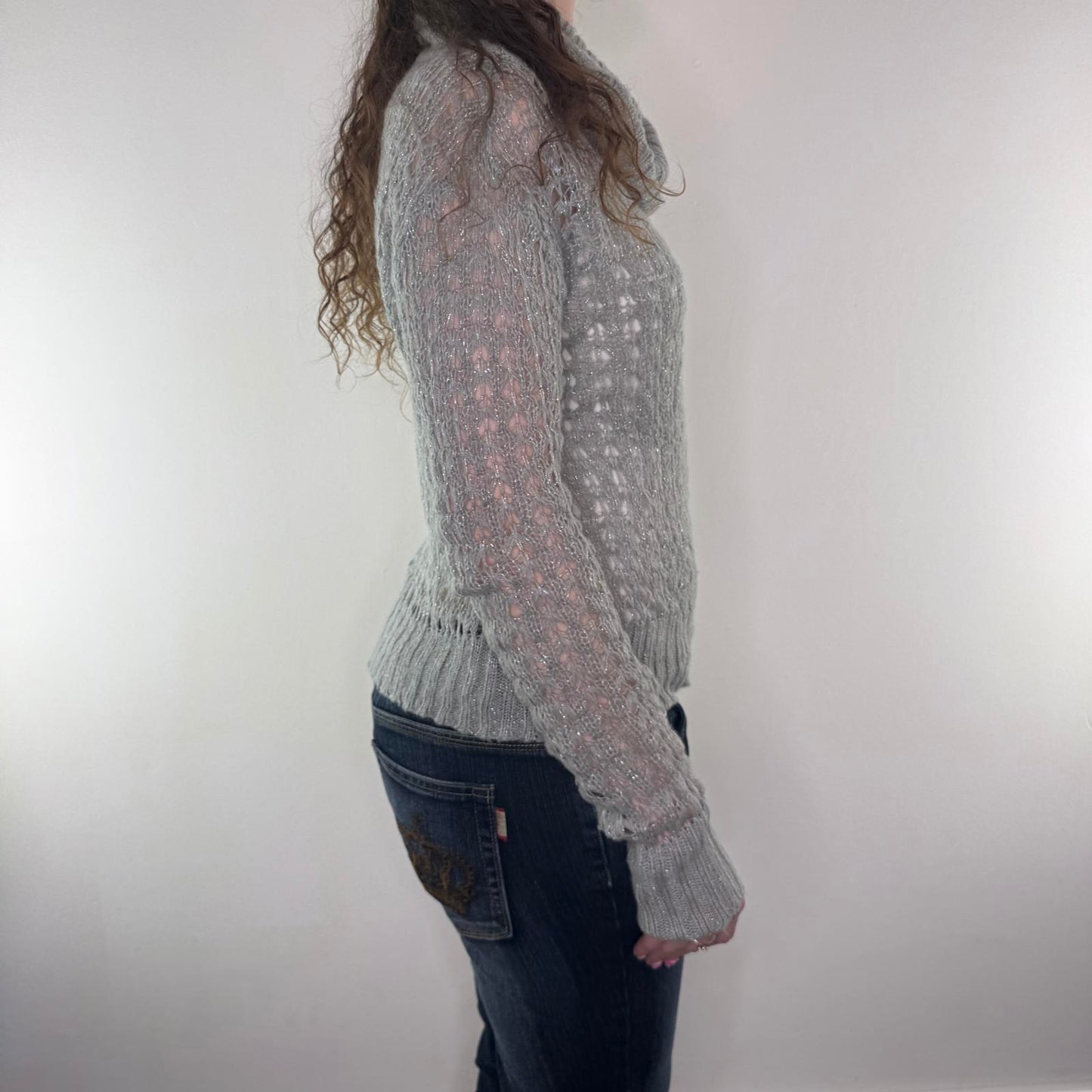 Y2K vintage roll neck knit long sleeve top