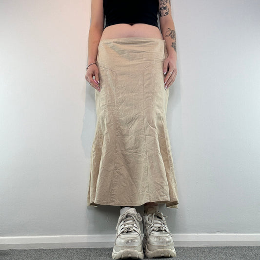 Y2K denim maxi skirt