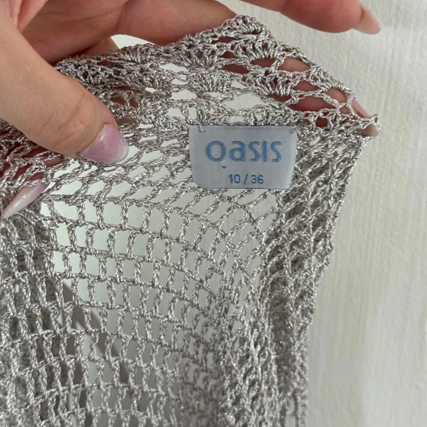 Y2K vintage crochet batwing short sleeve cardigan cropped fitted open bust