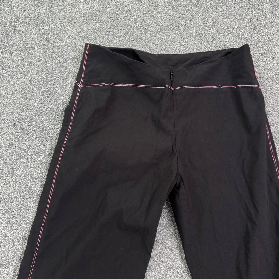 Y2K low rise zip front pink contrast stitch stretchy capri trousers