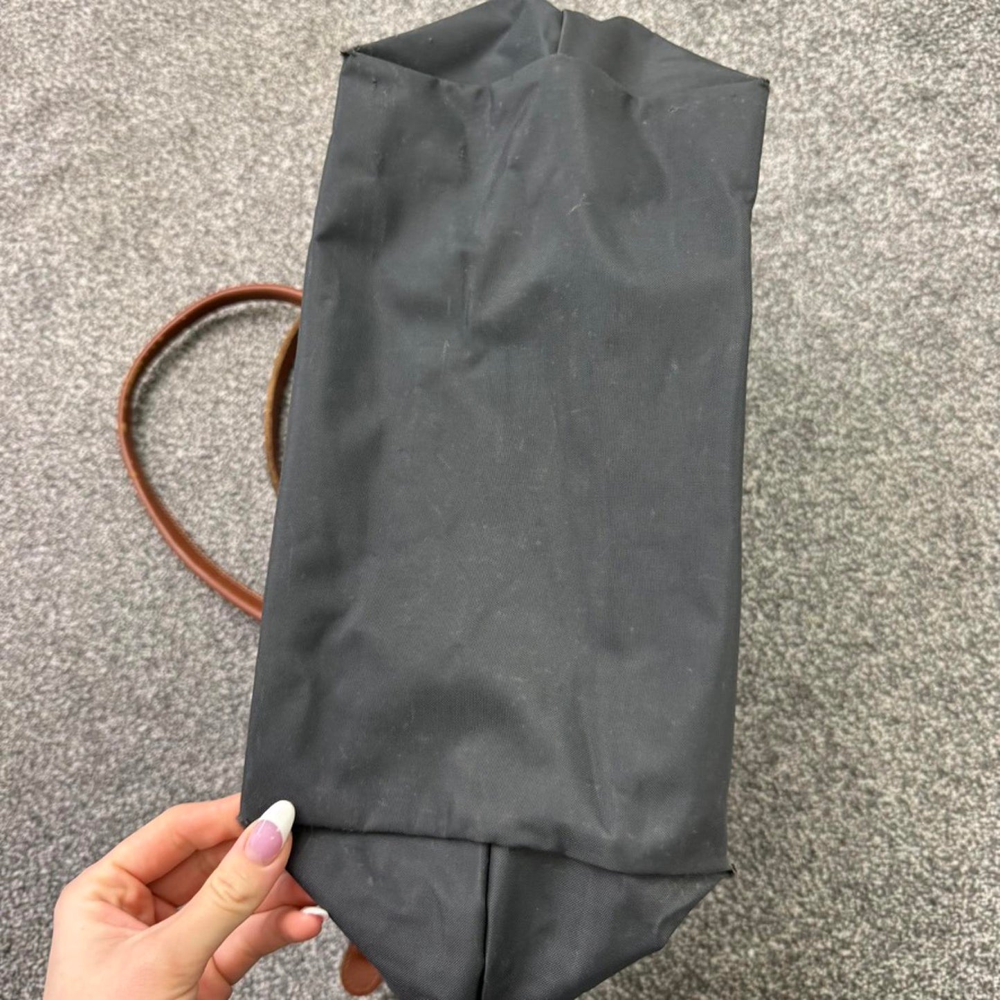 Longchamp large shoulder bag navy brown shopper