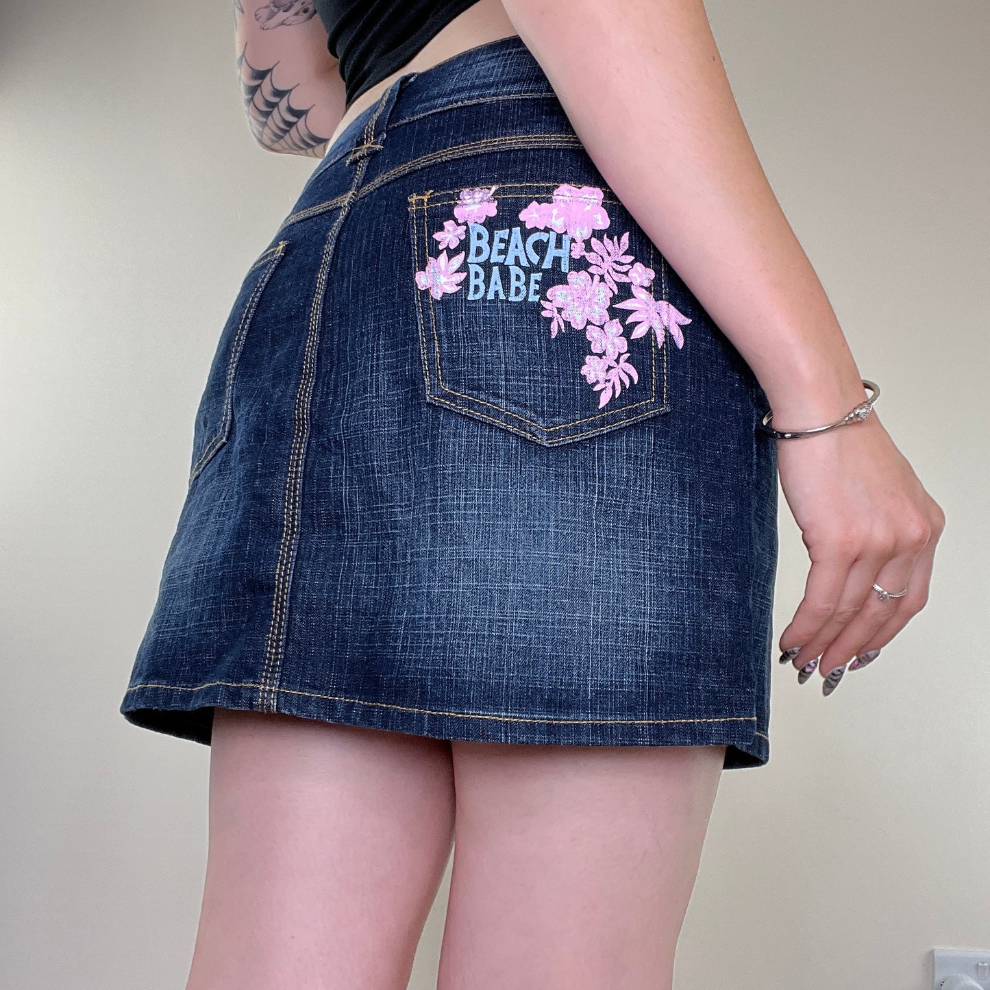 Y2K denim beach babe mini skirt summer