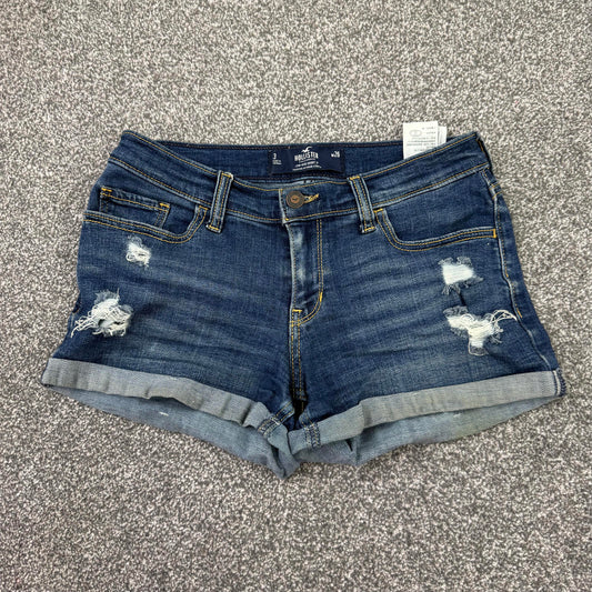 Y2K vintage Hollister low rise denim mini shorts stretchy ripped distressed