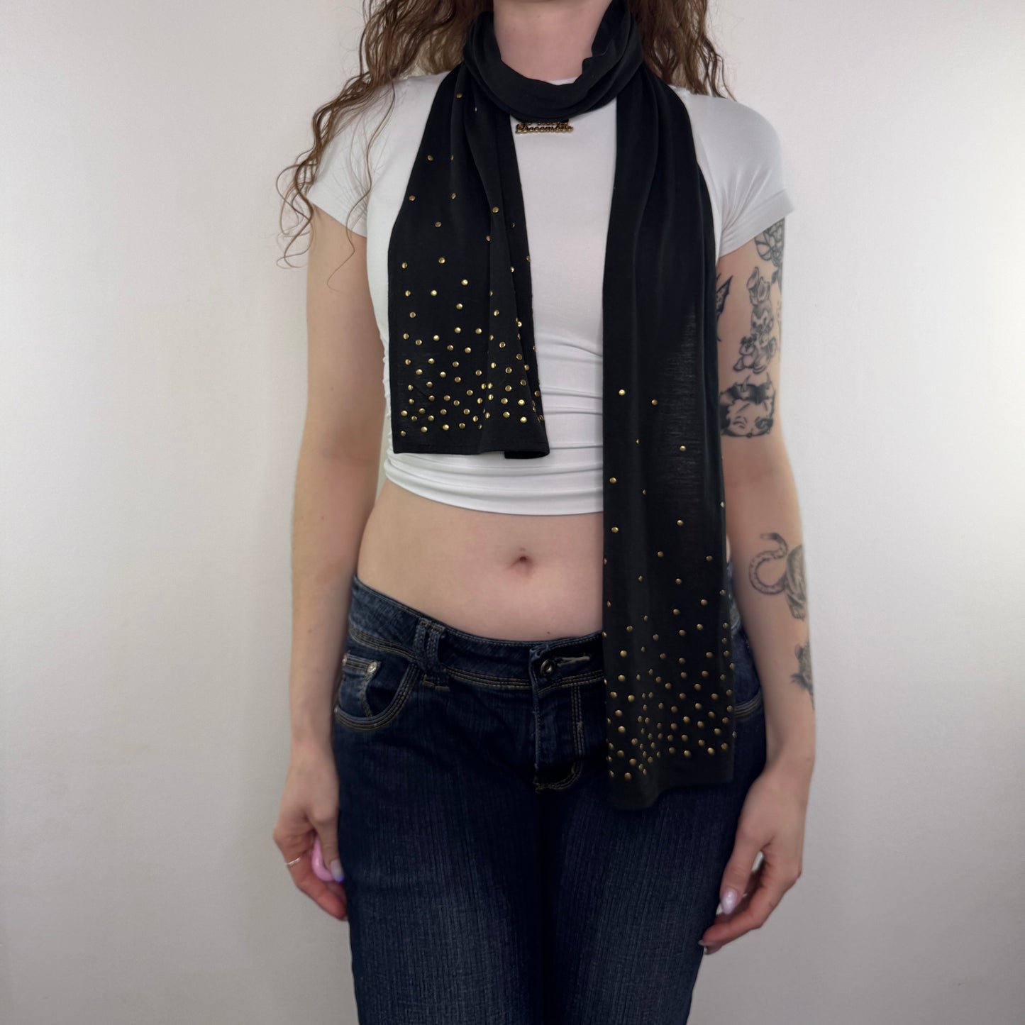 Y2K vintage studded scarf