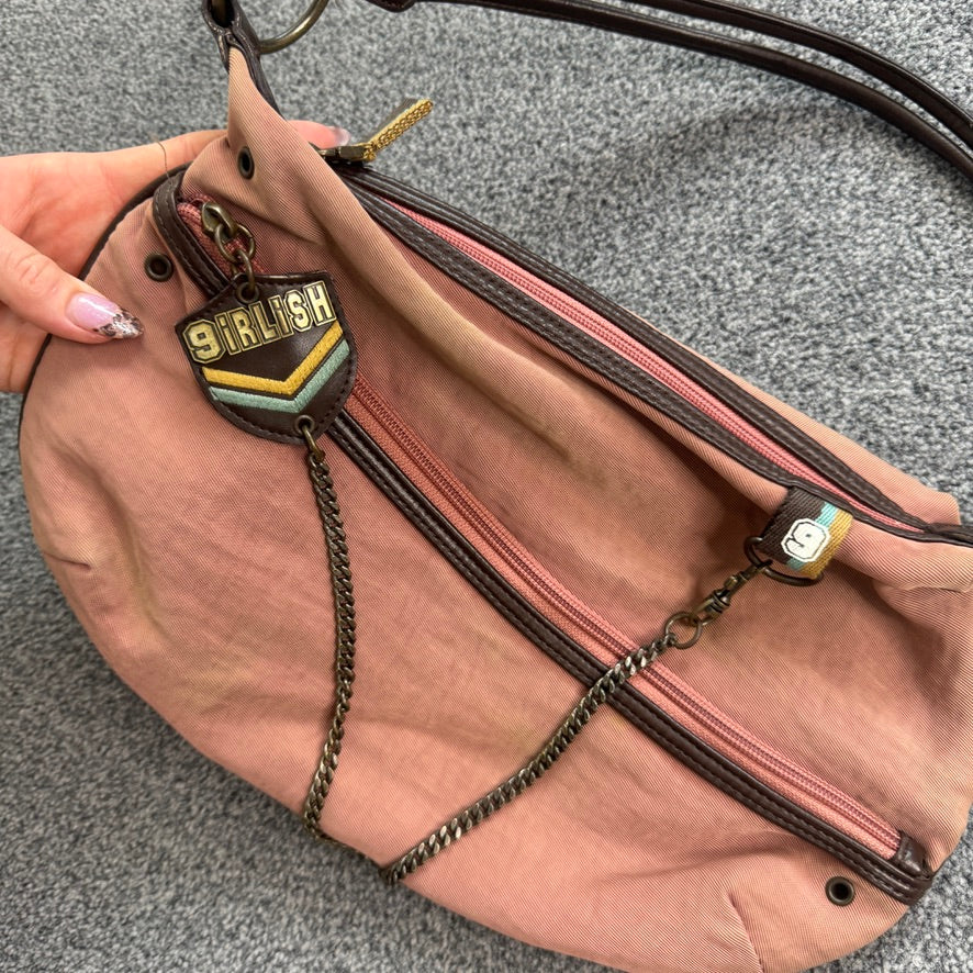 Y2K vintage chain faded shoulder bag