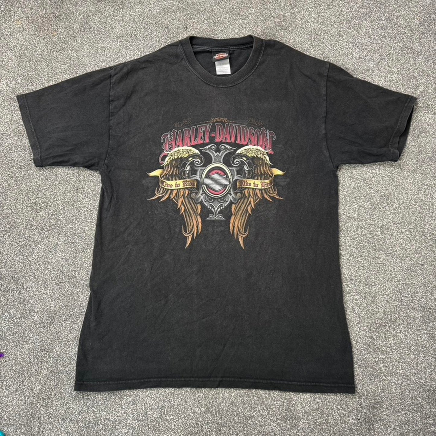 Y2K vintage 2009 Harley Davidson Seattle short sleeve t shirt eagle filigree