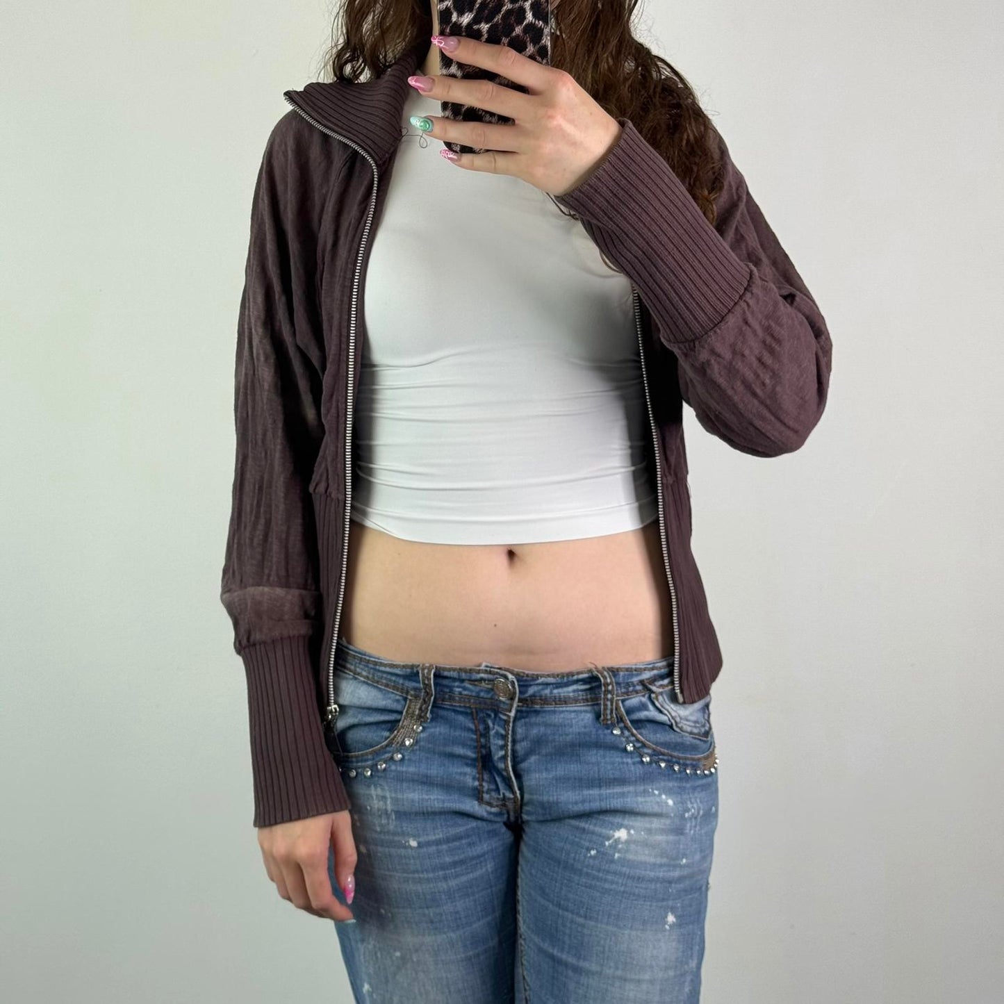 Y2K vintage Diesel chunky waistband fitted zip up jumper cinched