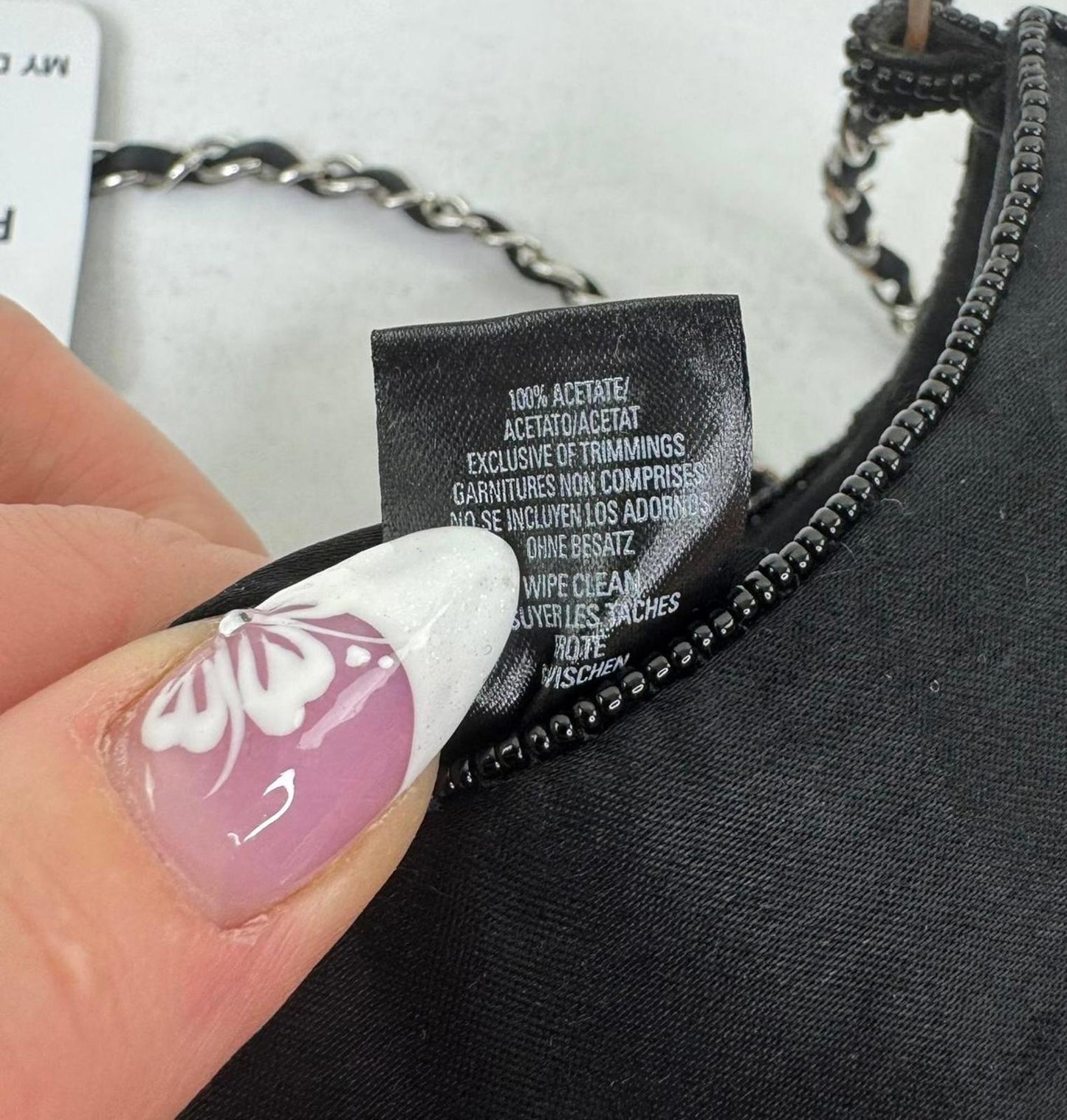 Y2K vintage beaded shoulder bag mini houndstooth magnetic closure small evening