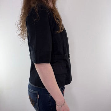 Y2K vintage black short sleeve jacket