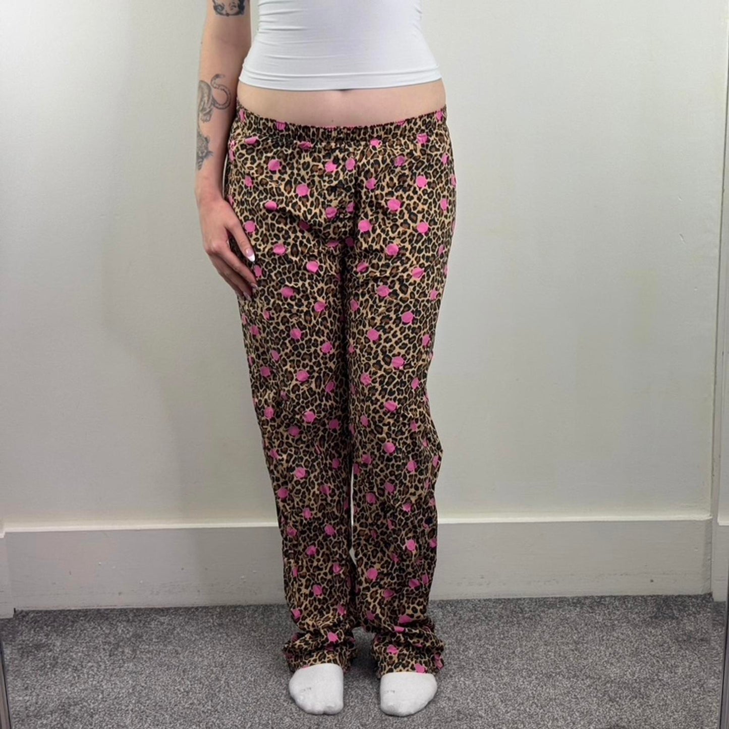 Vintage Victoria Secret PINK pyjama bottoms leopard print baggy polka dot