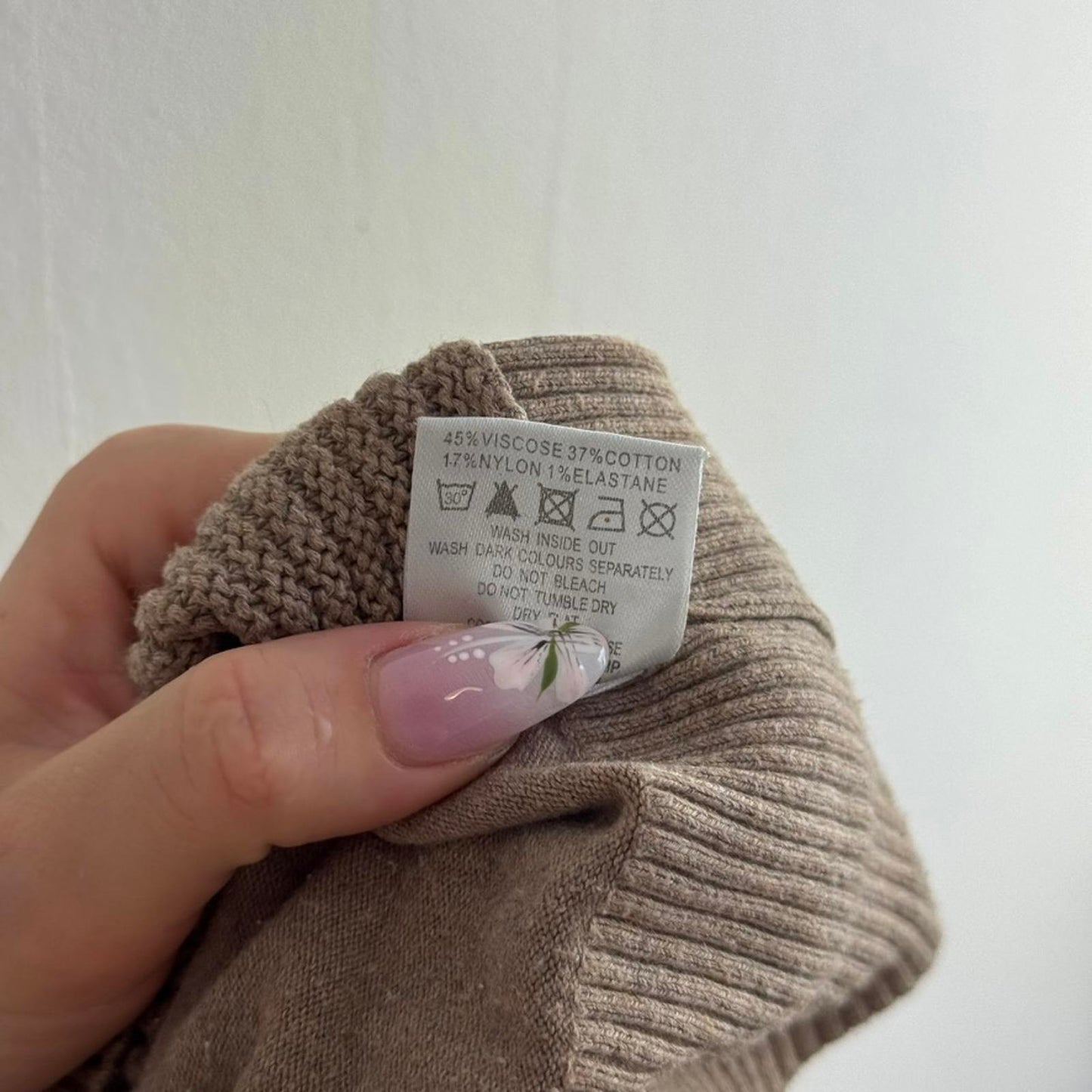 Vintage Jane Norman off the shoulder bardot fine knit jumper buckles cable beige