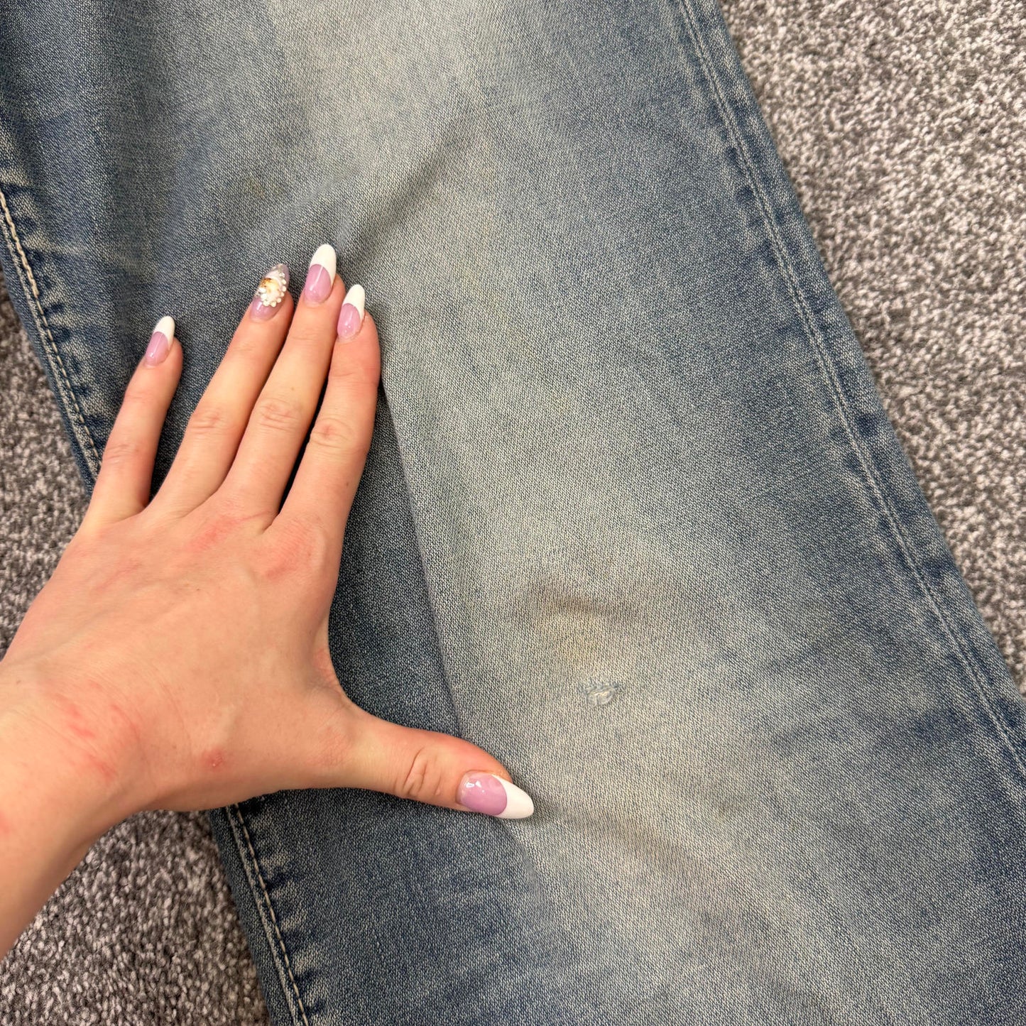 Y2K vintage Miss Sixty low rise jeans wide flare leg baggy distressed dirty wash