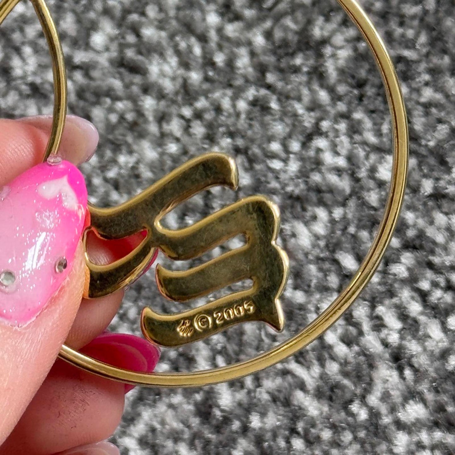 Y2K vintage Rocawear rhinestone hoops earrings