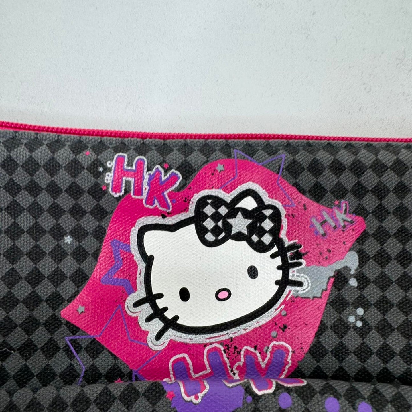 Vintage Hello Kitty Sanrio pencil case / makeup bag star charm skull