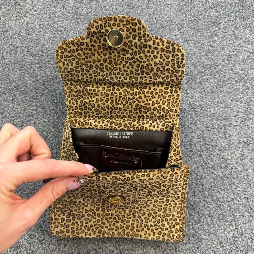 90s Y2K vintage leopard print mini handbag with strap