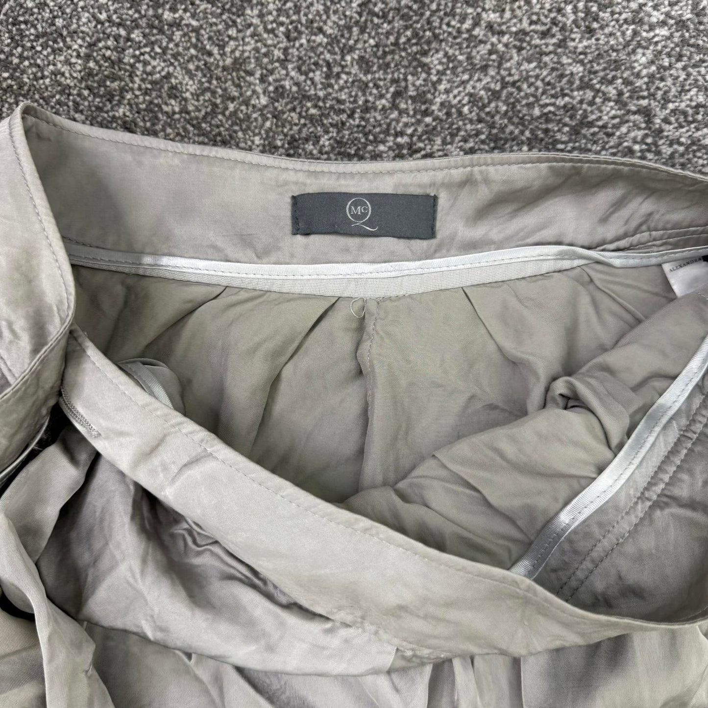 Vintage McQ Alexander McQueen silver harem pants trousers silver baggy carrot