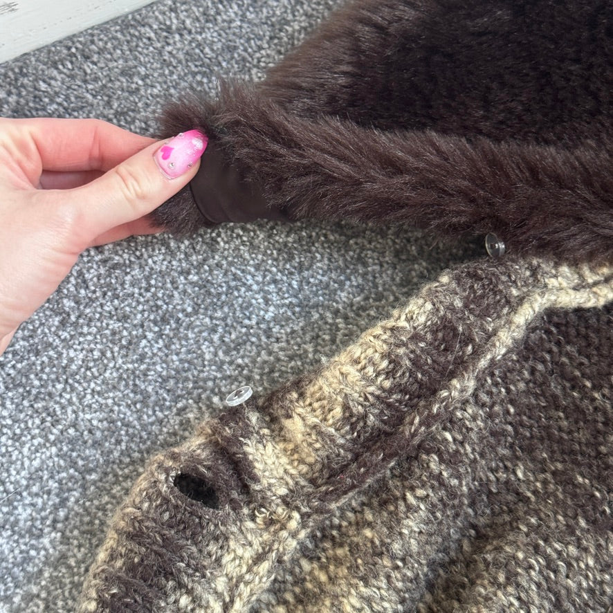 Y2K vintage stripe knit long cardigan