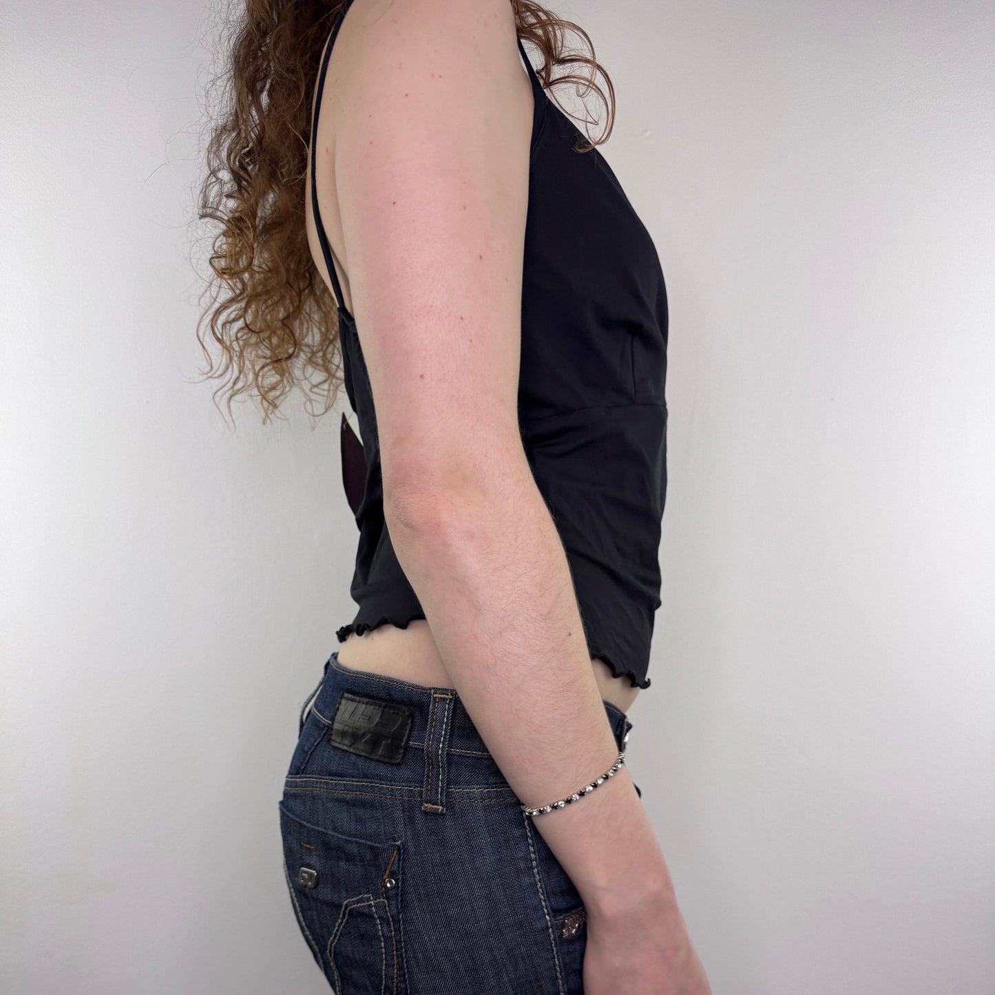 Y2K vintage slinky rhinestone cami top