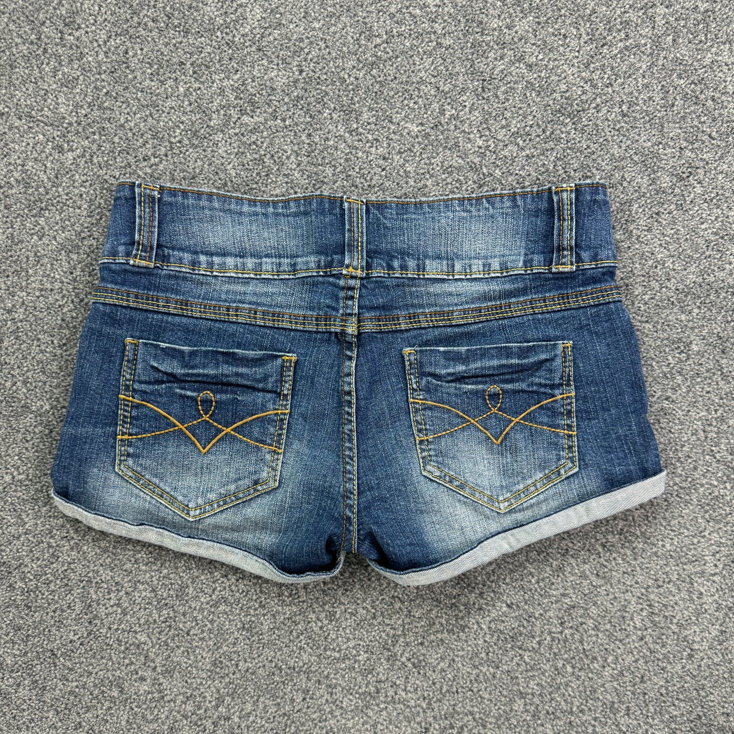 Y2K vintage Jane Norman low rise stretchy faded denim mini shorts