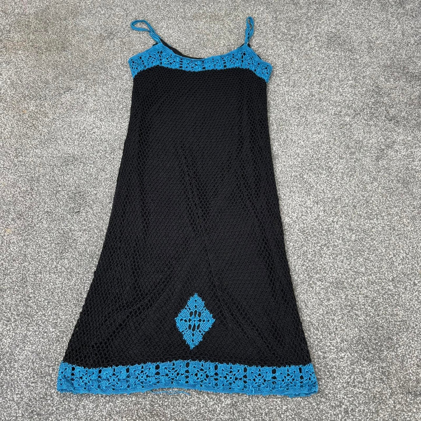 Y2K vintage crochet mini dress v neck summer festival