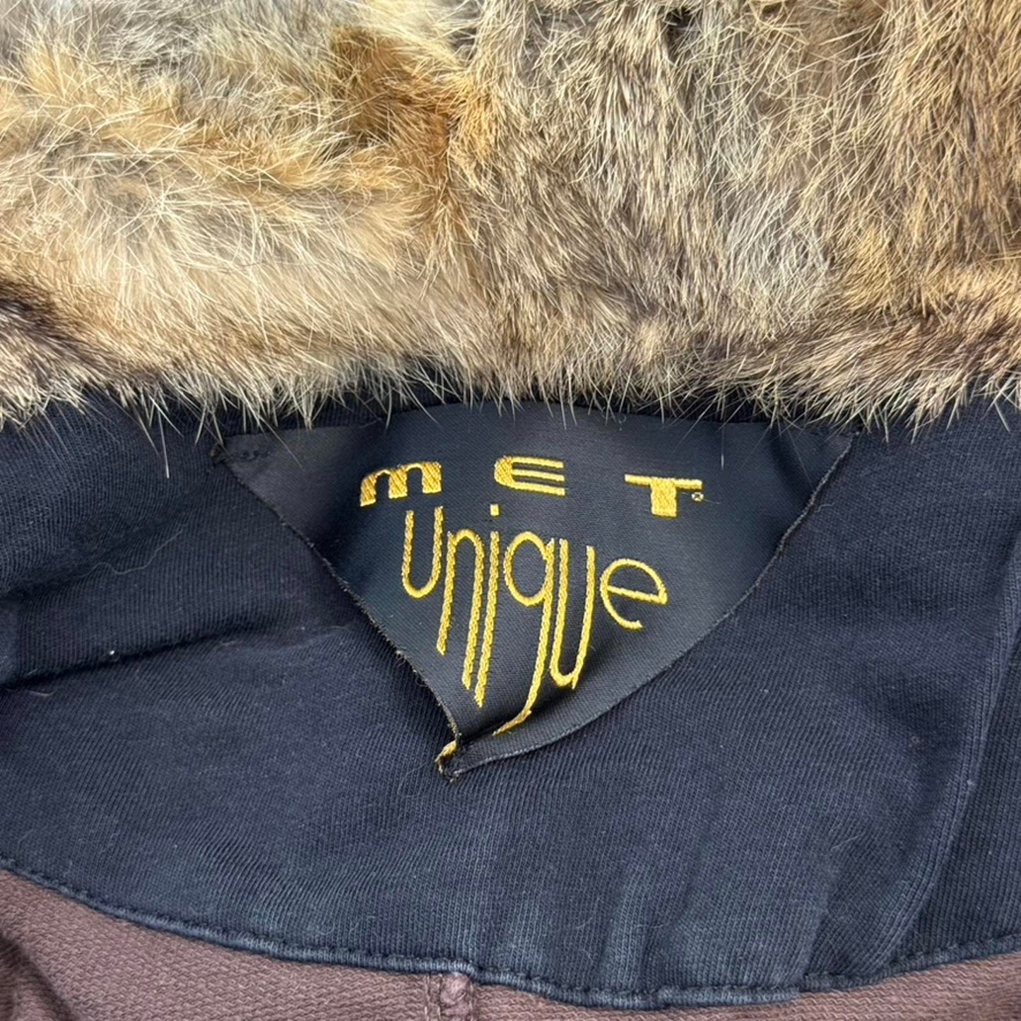 Y2K vintage genuine lapin rabbit fur fitted zip up hoodie camo print archive