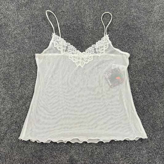 Y2K mesh lace sheer cami