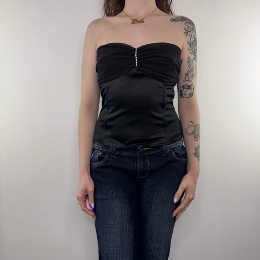 Y2K vintage strapless boned bustier top
