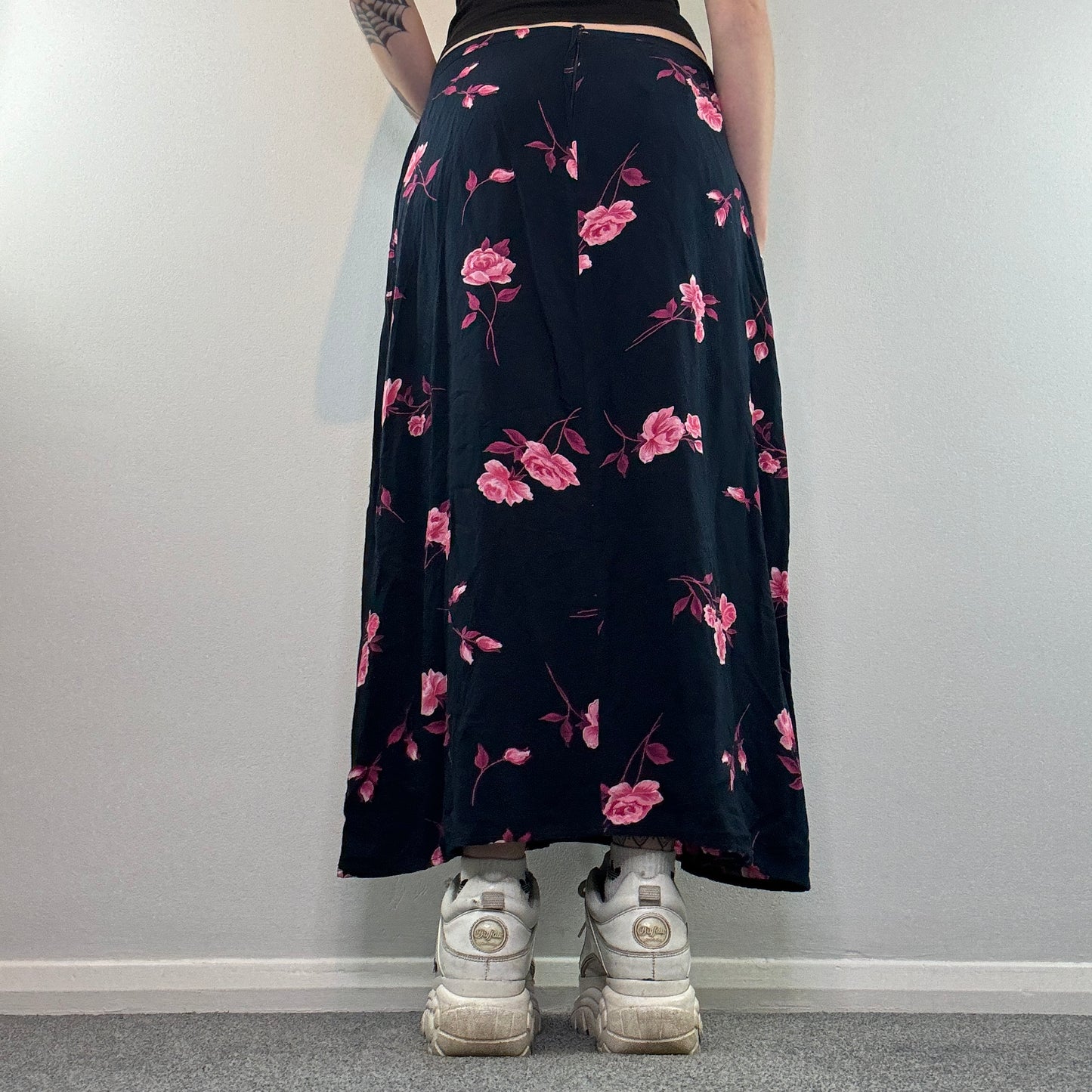 Y2K floral maxi skirt