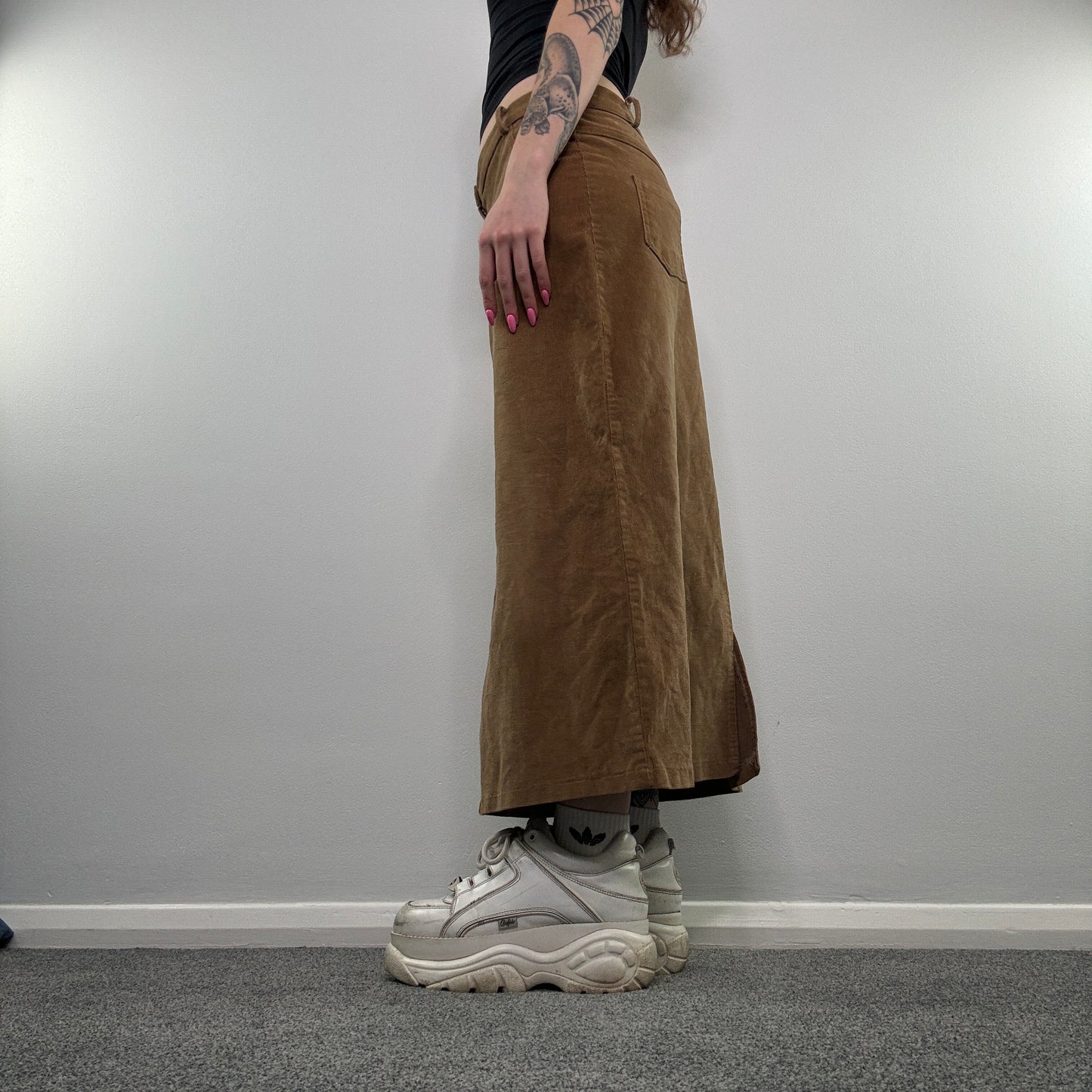 Y2K corduroy maxi skirt