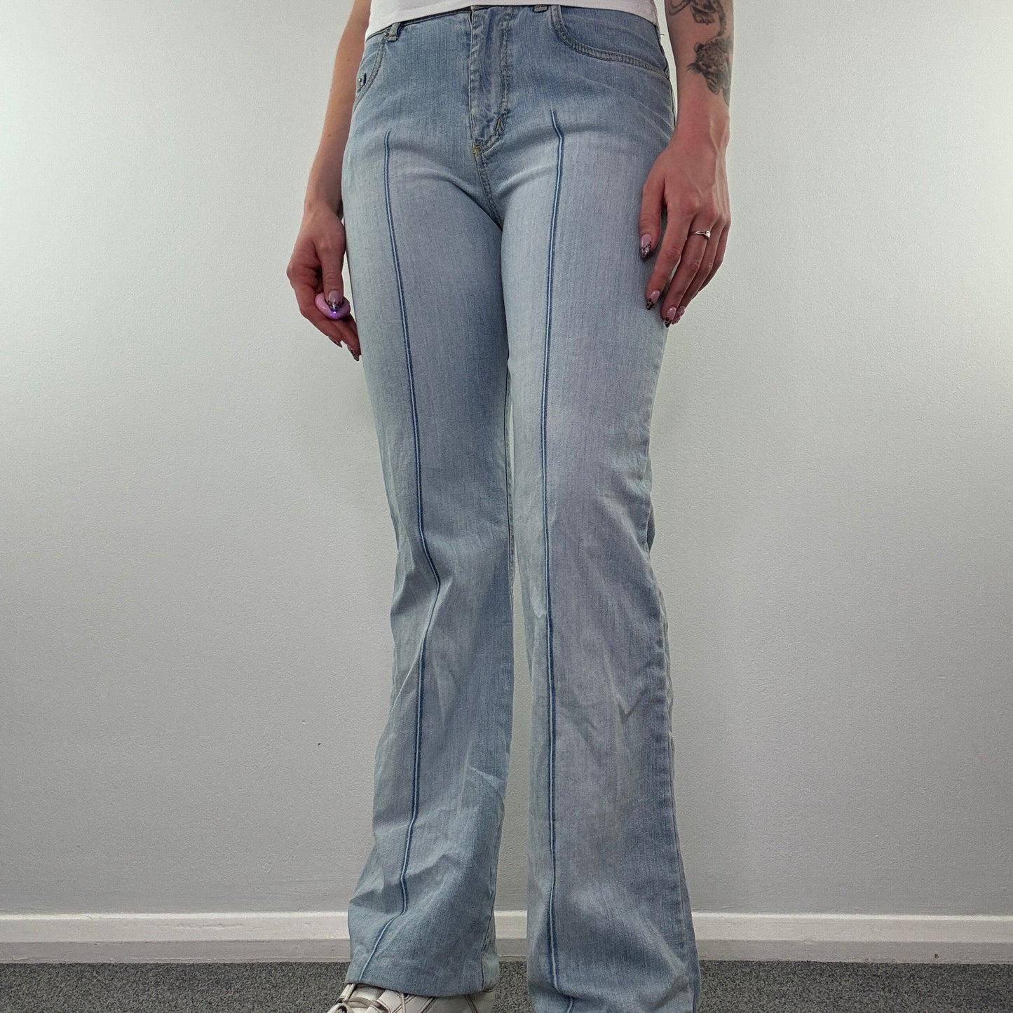 Y2K faded denim mid rise bootcut jeans