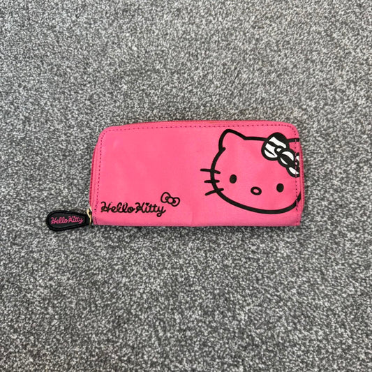 Vintage Hello Kitty pink purse wallet zipper large zebra print mcbling