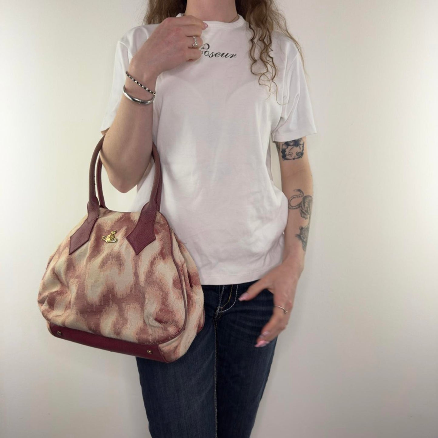 Vintage Vivienne Westwood Yasmine bowling handbag St Tropez cloth leopard print