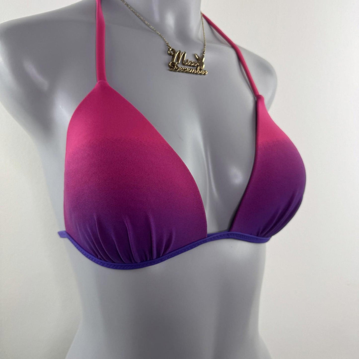 Y2K vintage slight push up halter neck swimwear top