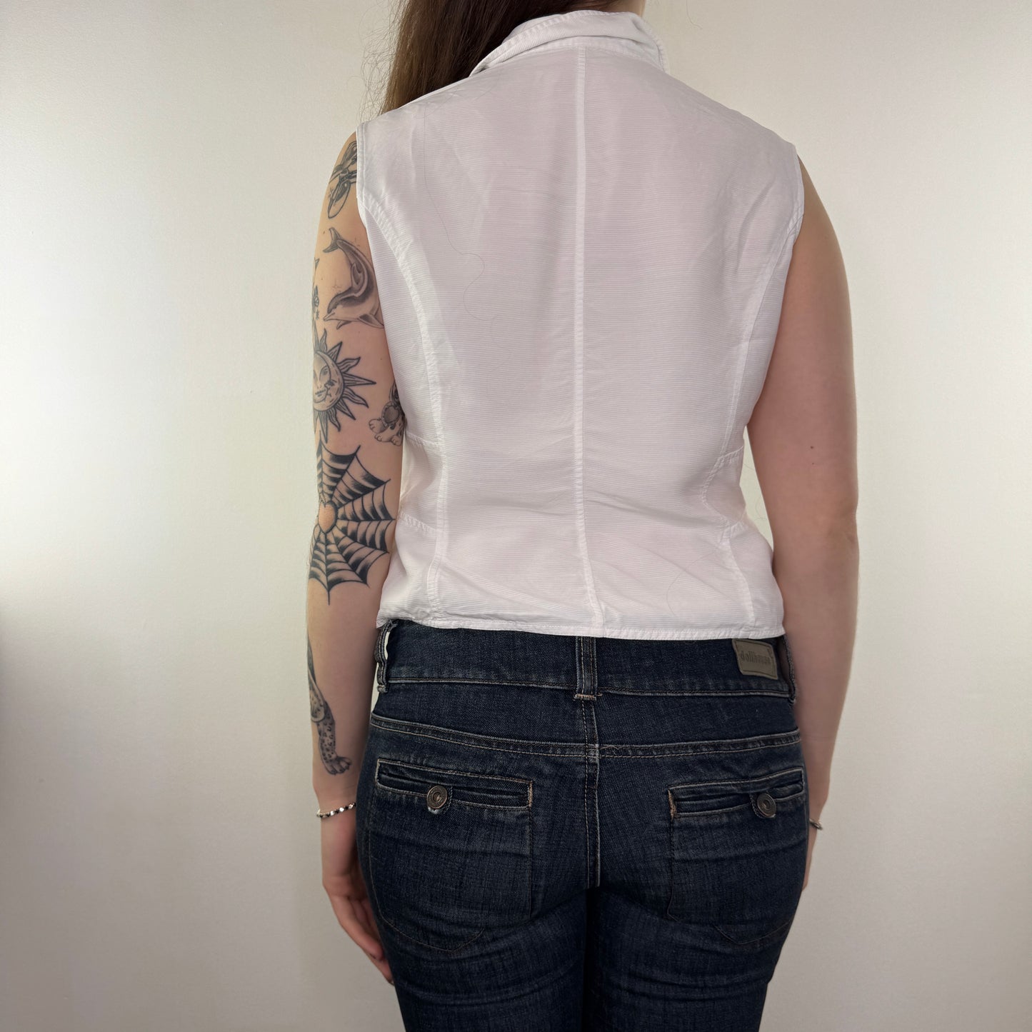 Y2K vintage sleeveless button up shirt