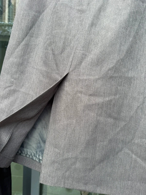 Y2K vintage grey tailored midi skirt office formal