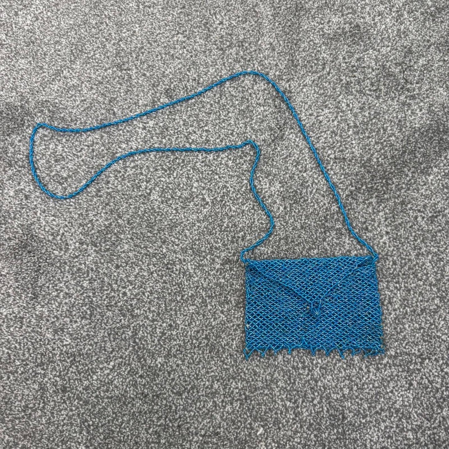Y2K vintage beaded micro mini shoulder bag blue