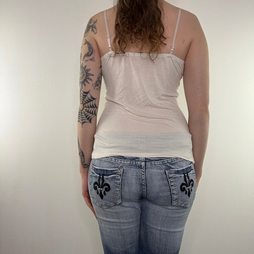 Y2K vintage lace trim cami top coquette