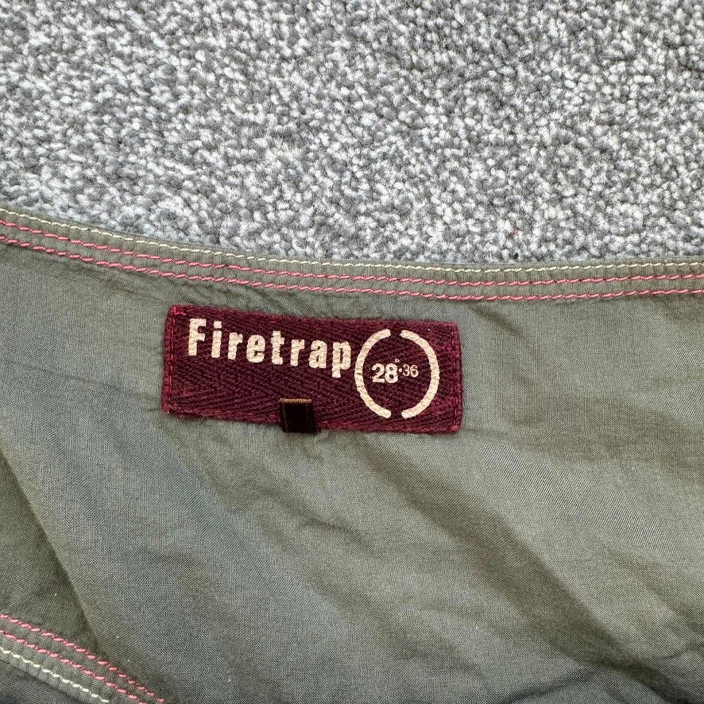 Y2K vintage Firetrap a line puffy midi skirt khaki box pleat knee length archive