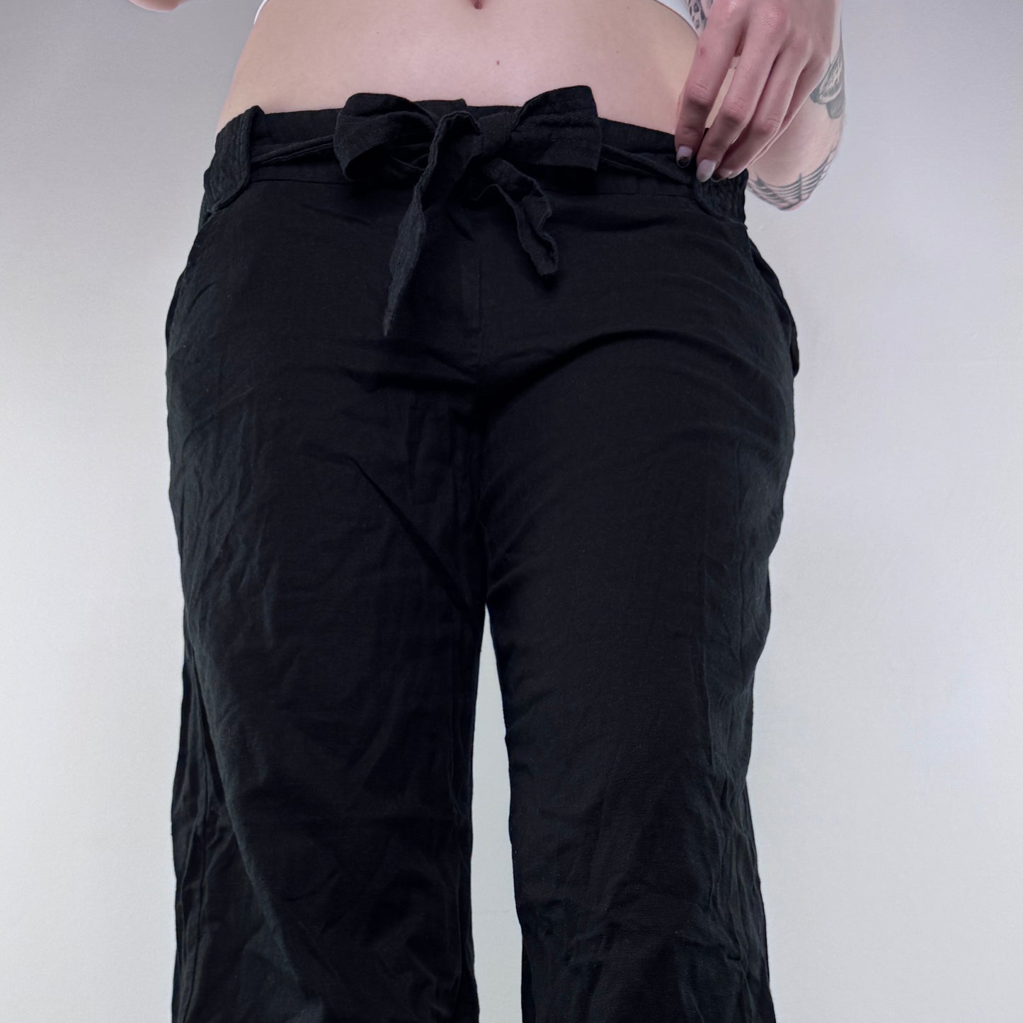 Y2K vintage lightweight linen baggy trousers