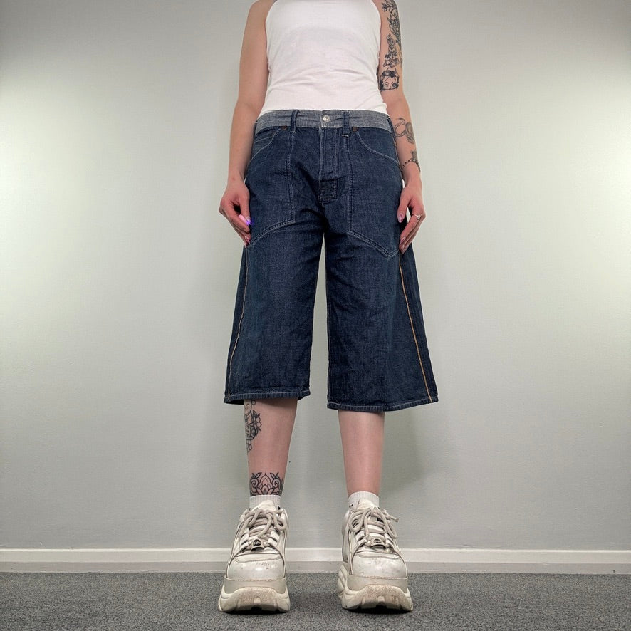 Y2K vintage Evisu reversible jorts denim shorts