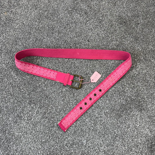 Y2K vintage canvas lace grommet hot pink belt