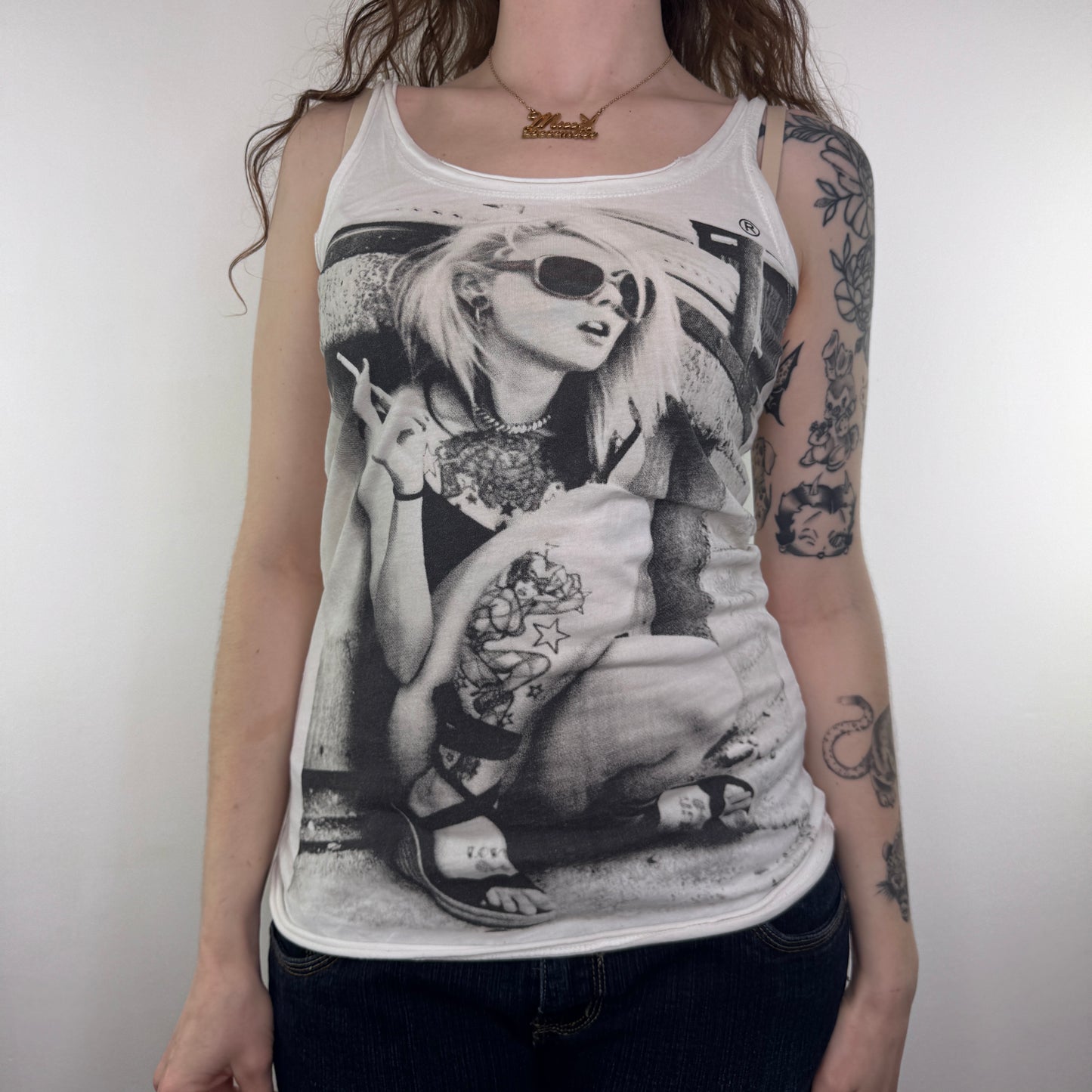 Graphic print woman tank top