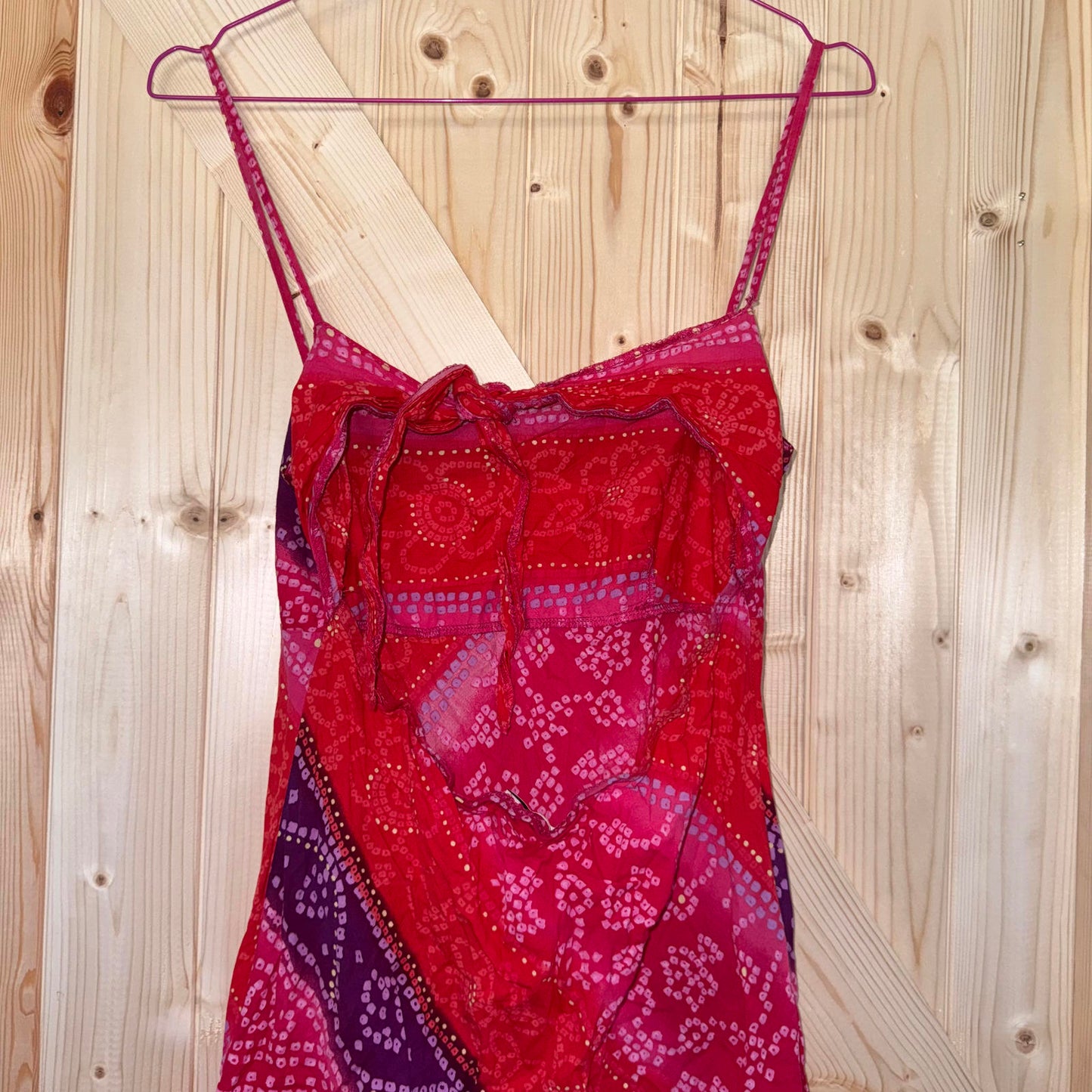 Y2K vintage flower summer bow pattern floral midi dress square neckline