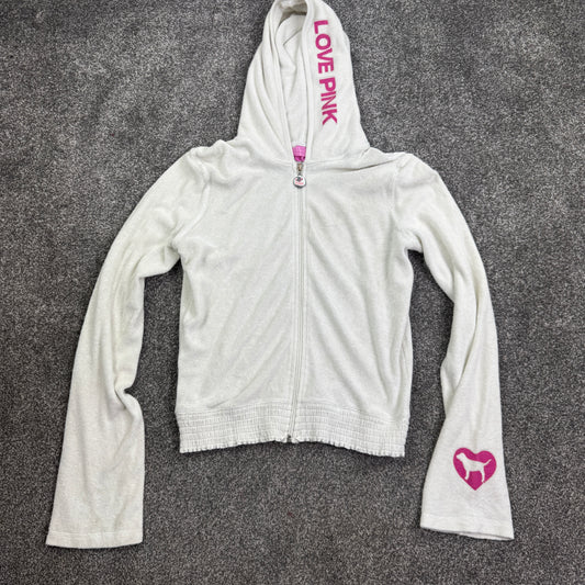 Y2K vintage Victoria’s Secret Pink towelling zip up hoodie