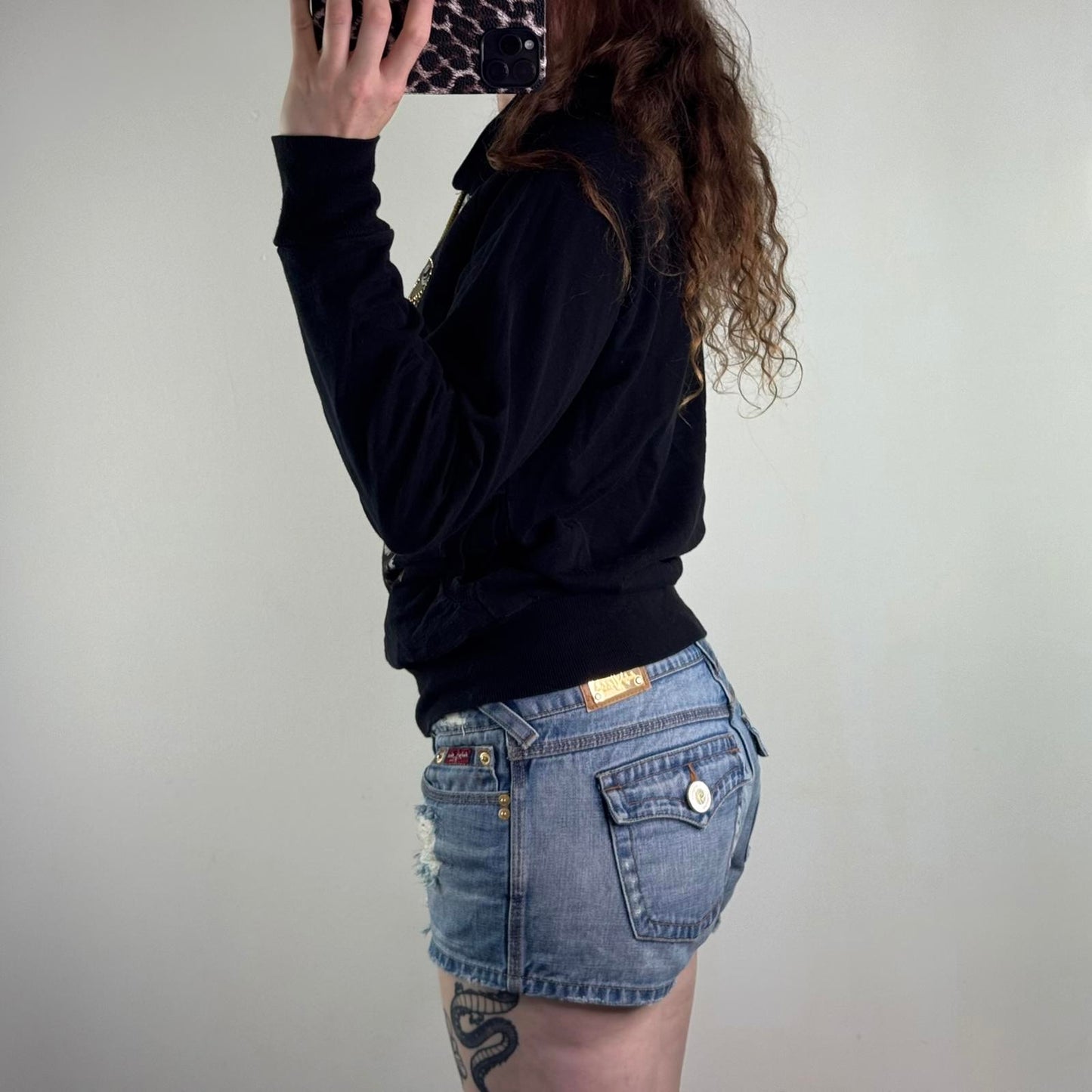 Y2K vintage lightweight hoodie filigree sequin studded graphic print mcbling