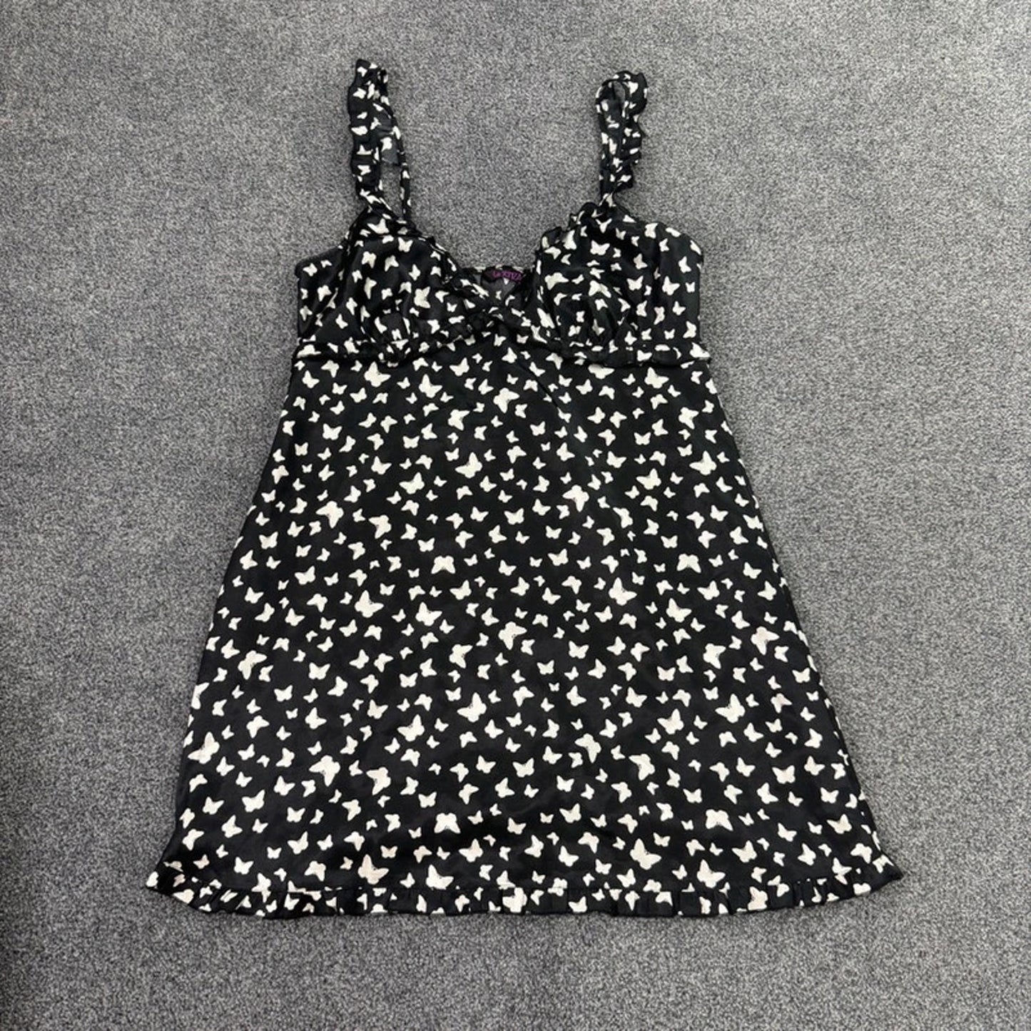 Y2K vintage La Senza satin butterfly nightdress nightie frill strap