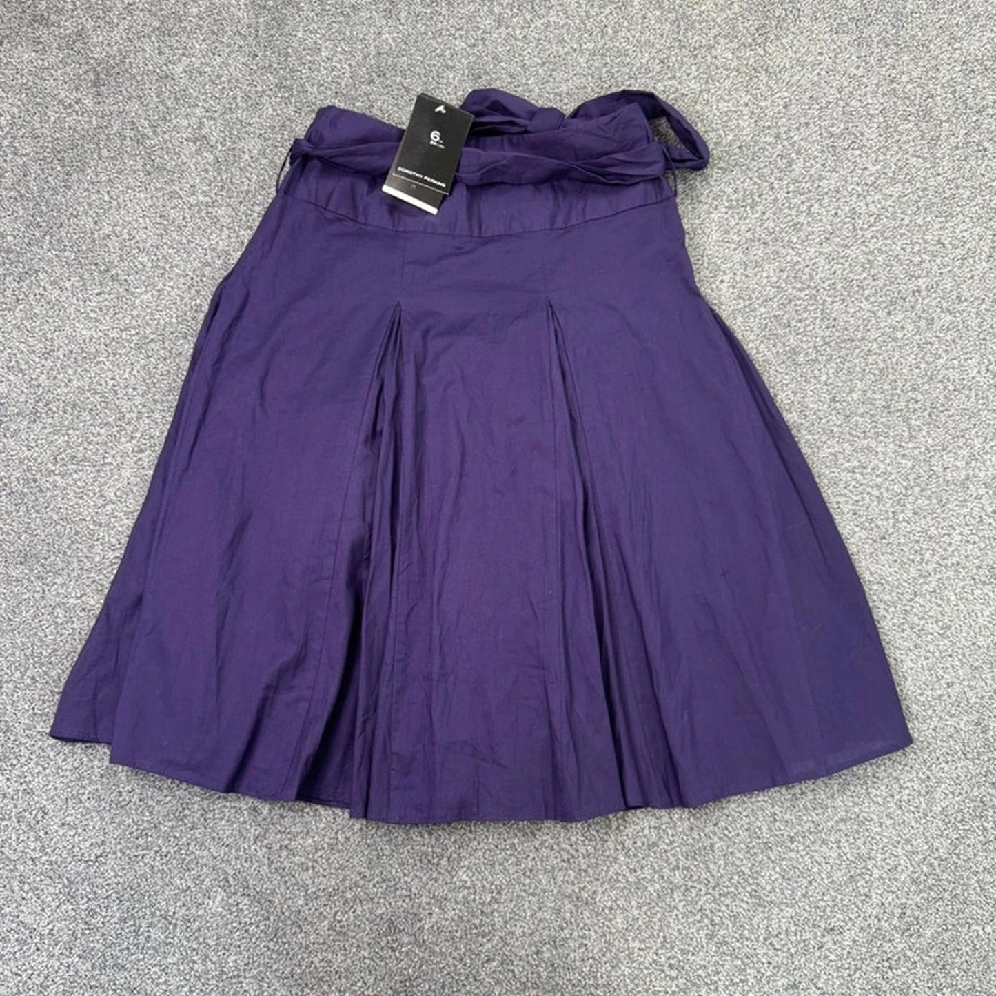 Y2K vintage floaty midi skirt with bow belt a line purple flowy