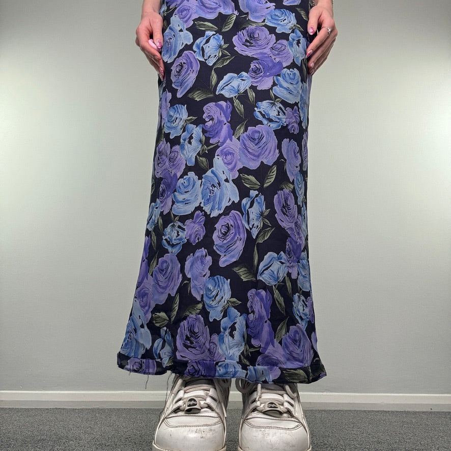 90s Y2K vintage floral maxi skirt